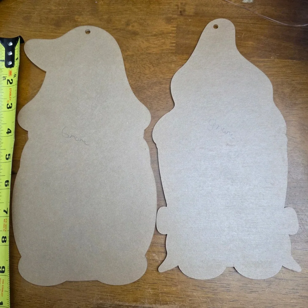 Unfinished 10 inch‎ Gnome Acrylic Cutout Set Craft DIY Boy Girl hands only